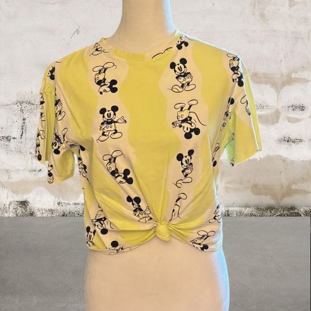 H&M NWOT Girls Mickey Mouse Tie Hem T-Shirt - Size 14Y